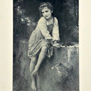 William-Adolphe Bouguereau French Artist GIRL WITH CHERRIES, 1897 Art Print 1906
